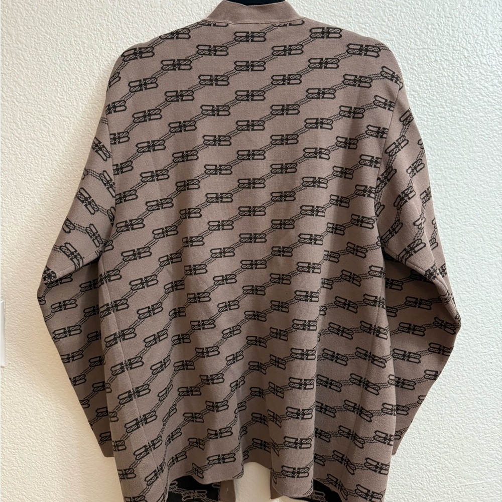 Balenciaga Beige/Brown Cardigan Cotton BB Monogram Knit Unisex NWT 704561 - Picture 4 of 7